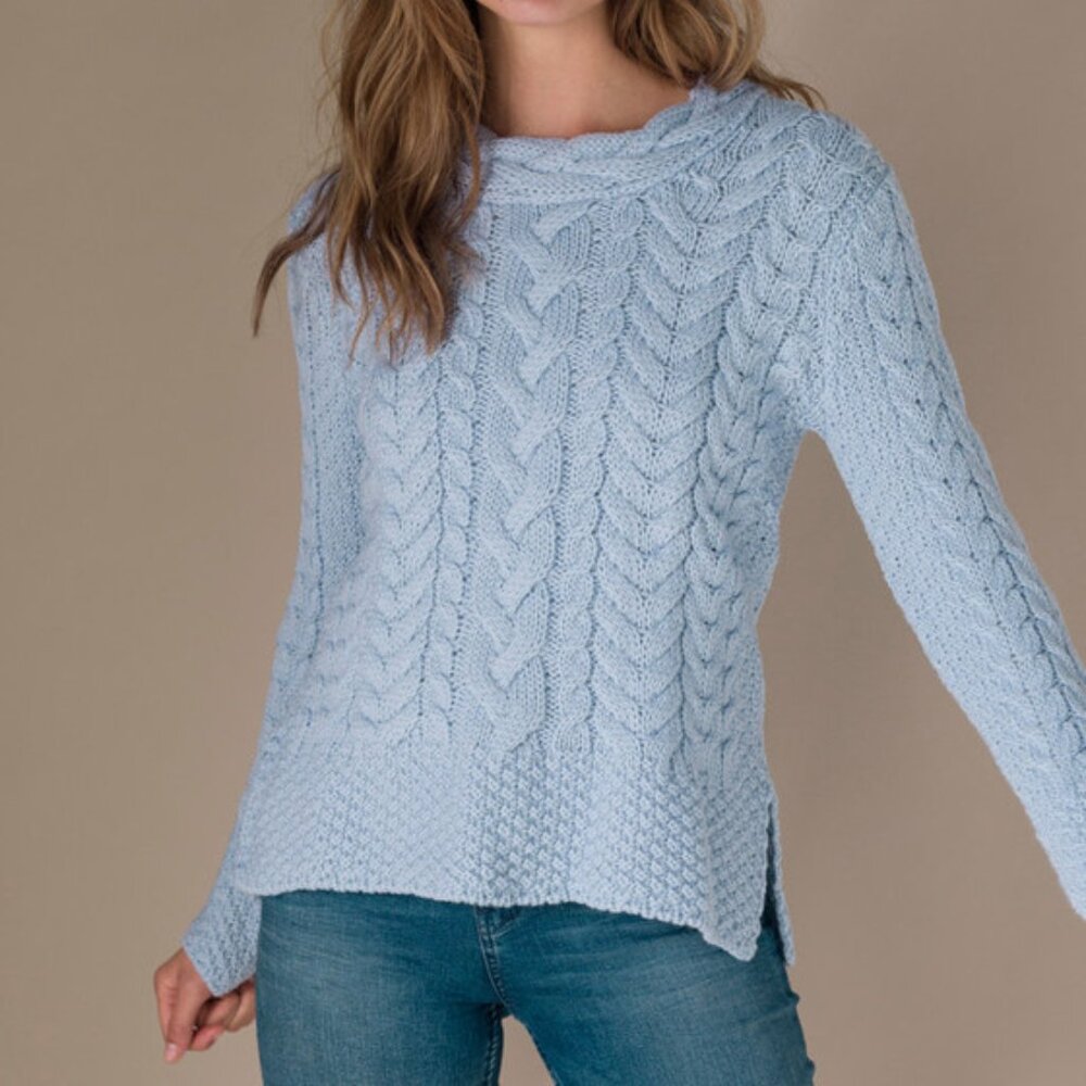 Light Blue Cable Knit Sweater
